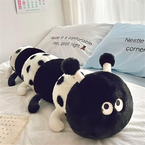 AQCQDQ Raupe Stofftier Plüsch, Bunte Raupe Kuscheltier, Raupenkissen, Plüsch Spielzeug zum Kuscheln & Spielen, Kinder Plüschpuppen (40 cm,Schwarz) von AQCQDQ