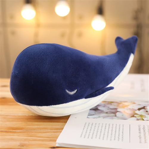 AQCQDQ Riesiges Blauwal-Plüschkissen, Plüschtier Delphin Puppe Stofftier Kissen Kuscheltier Delphin, Niedlicher Wal Plüsch Puppe Spielzeug Kinder Geburtstag Geschenk (25 cm) von AQCQDQ