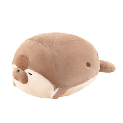 AQCQDQ Robbe Kuscheltier Siegel Plüschtier Niedliche Tier Puppe Flauschiges Stofftier Meerestier Kissen Gefülltes Plüschkissen Weiches Schmusetier für Mädchen, Junge (40cm,Braun) von AQCQDQ