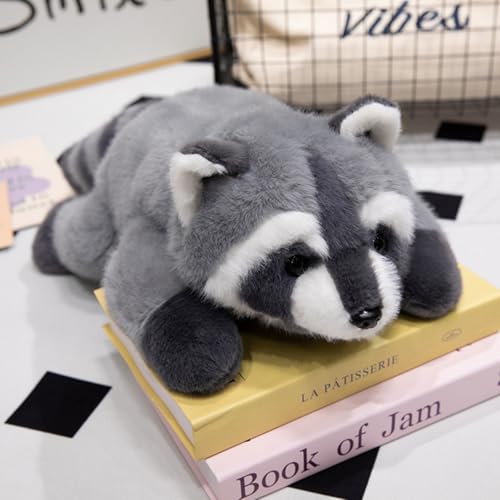 AQCQDQ Roter Panda Plüschtier, Kuscheltier Roter Panda Plush, Kuscheltier Waschbär Plüschtier, Flauschiger Stofftier Waschbär Puppen Kissen zum Spielen, Sammeln & Kuscheln (30cm,Grau) von AQCQDQ