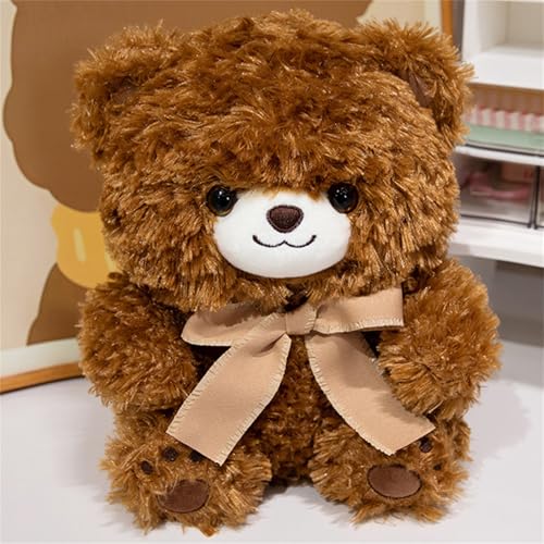 AQCQDQ Sanfter Bär Plüschtiere, Teddybär Plüsch Gefüllte Kleine Bär-Puppe, Teddybär Klein, Niedlicher Teddy-Pärchen-Bär, Weiche Niedliche Kuscheltier für Mädchen und Jungen (30 cm,Braun) von AQCQDQ