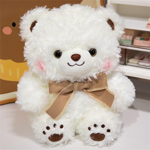 AQCQDQ Sanfter Bär Plüschtiere, Teddybär Plüsch Gefüllte Kleine Bär-Puppe, Teddybär Klein, Niedlicher Teddy-Pärchen-Bär, Weiche Niedliche Kuscheltier für Mädchen und Jungen (30 cm,Weiß) von AQCQDQ