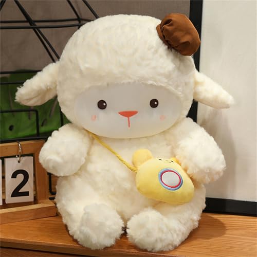 AQCQDQ Schaf Kuscheltier Klein, Kawaii Geschorenes Schaf Kuscheltier, Kinder Kuscheliges Plüschtier, Weiche Niedliche Kuscheltier für Baby Mädchen und Jungen (45 cm,A) von AQCQDQ