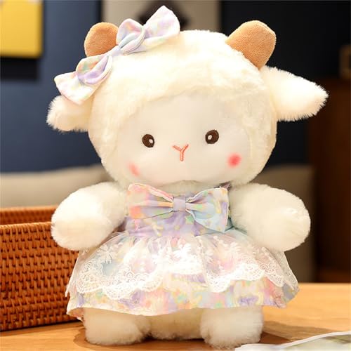 AQCQDQ Schaf Kuscheltier Klein, The Sheep Schaf Kuscheltier, Weich Schaf Plüschtier Stofftier, Stand Simuliertes Tier Kawaii Schaf Kuscheltier, Schaf Plüschtiere für Kinder (33 cm,A) von AQCQDQ