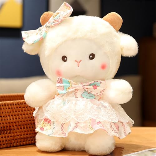 AQCQDQ Schaf Kuscheltier Klein, The Sheep Schaf Kuscheltier, Weich Schaf Plüschtier Stofftier, Stand Simuliertes Tier Kawaii Schaf Kuscheltier, Schaf Plüschtiere für Kinder (33 cm,D) von AQCQDQ