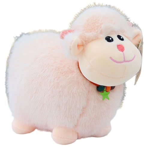 AQCQDQ Schaf Kuscheltier Schaf Puppe Stofftier zum Spielen und Kuscheln Realistische Schaf Plüsch Spielzeug Realistische für Freundinnen Kinder (20 cm,rosa) von AQCQDQ