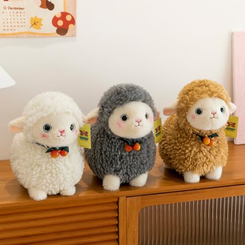 AQCQDQ Schaf Plüschtier, Kuschelschaf, Kuscheltier Schaf Stofftier, Flauschiges Schaf Spielzeug Tierkissen Puppe zum Spielen, Sammeln & Kuscheln (35cm,Weiß) von AQCQDQ