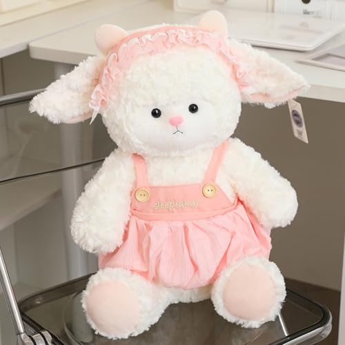 AQCQDQ Schaf Plüschtier, Kuscheltier Schaf Stofftier, Niedliche Weiche Schaf Plüsch Puppe, Kawaii Süße Tierkissen Schaf Spielzeug, Geschenk für Freunde und Kinder (50cm,Rosa) von AQCQDQ