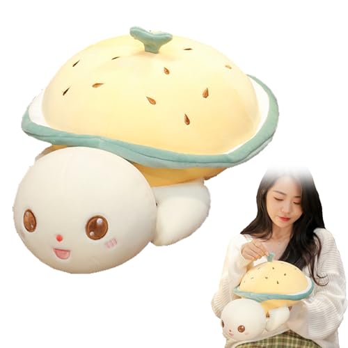 AQCQDQ Schildkröte Kuscheltier, Plüschtier Schildkröte Stofftier, Meeresschildkröte Kuscheltier, Cartoon Plüsch Schildkröte Kissen Spielzeug zum Kuscheln & Spielen Dekokissen (65cm,Gelb) von AQCQDQ