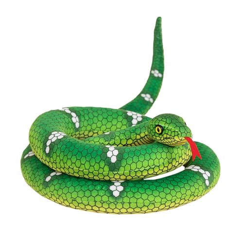 AQCQDQ Schlange Kuscheltier, Realistische PlüSchschlange, Schlange Plüschtier, zum Spielen und Kuscheln, Weiches Schmusetier für Mädchen, Jungen, Babys (190 cm,Grün) von AQCQDQ