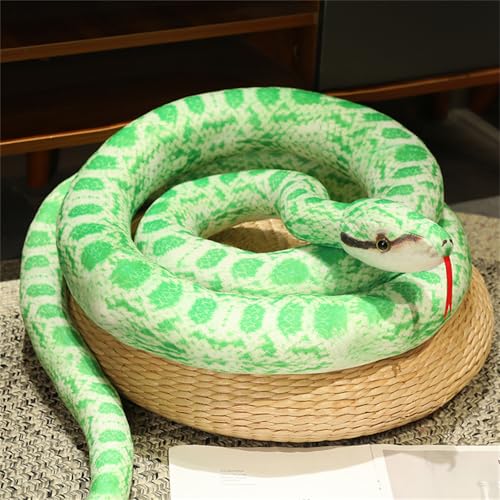 AQCQDQ Schlange Kuscheltier, Simulation Python Plüschtiere, Schlange Spielzeug, Weiches Plüschtier, Geschenk für Kinder Jungen Mädchen (110 cm,F) von AQCQDQ