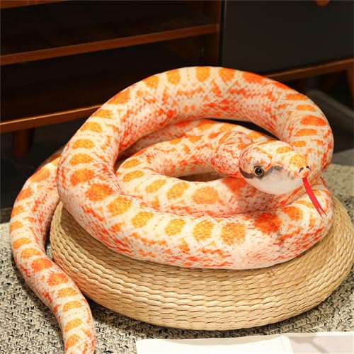AQCQDQ Schlange Kuscheltier, Simulation Python Plüschtiere, Schlange Spielzeug, Weiches Plüschtier, Geschenk für Kinder Jungen Mädchen (200 cm,C) von AQCQDQ