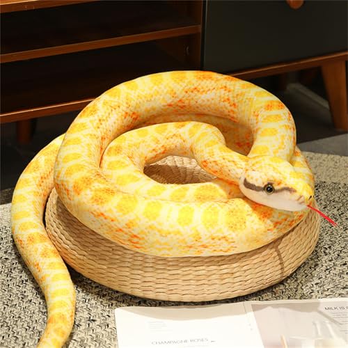 AQCQDQ Schlange Kuscheltier, Simulation Python Plüschtiere, Schlange Spielzeug, Weiches Plüschtier, Geschenk für Kinder Jungen Mädchen (200 cm,D) von AQCQDQ