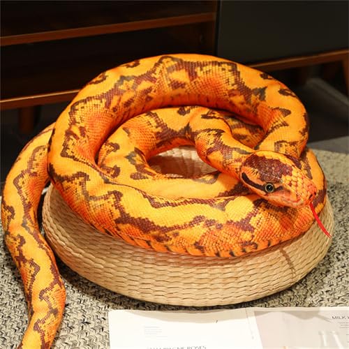 AQCQDQ Schlange Kuscheltier, Simulation Python Plüschtiere, Schlange Spielzeug, Weiches Plüschtier, Geschenk für Kinder Jungen Mädchen (200 cm,E) von AQCQDQ
