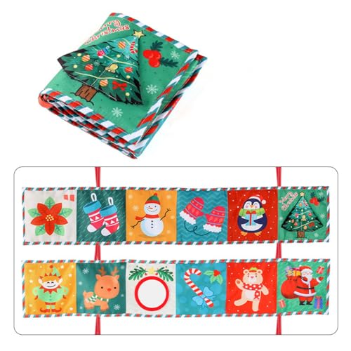 AQCQDQ Schwarz Weiß Doppelseitig Baby Stoffbuch, Kontrastkarten Baby Spielzeug 0 6 Monate Mit Beißring mit Spiegel, Kontrastkarten Stoffbücher Neugeboren Babygeschenk (78×14cm,Baum) von AQCQDQ