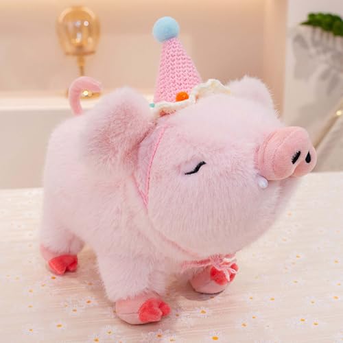 AQCQDQ Schwein Plüschtier, Süßes Stofftier, Simulation Schwein Plüsch Tier Puppe, Lustiges Plüsch Kuschelig Ideal Zum Sammeln Puppe Geschenk Für Kinder Fans (30CM,F) von AQCQDQ