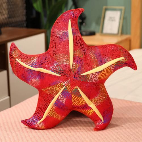 AQCQDQ Seestern Plüschtier, Ausgestopfter Seestern Meerestiere Kissen, Weich Gefülltes Seestern Kuscheltier, Kinderspielzeug Plüschtier Plüschkissen Stofftier für Wohnzimmer, Sofa (20cm,Rot) von AQCQDQ