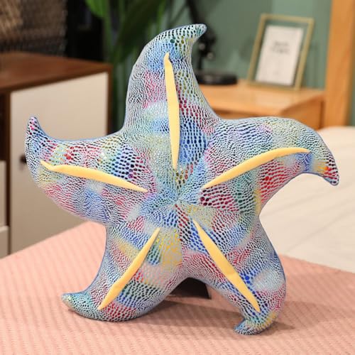 AQCQDQ Seestern Plüschtier, Ausgestopfter Seestern Meerestiere Kissen, Weich Gefülltes Seestern Kuscheltier, Kinderspielzeug Plüschtier Plüschkissen Stofftier für Wohnzimmer, Sofa (45cm,Blau) von AQCQDQ