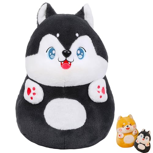 AQCQDQ Shiba Inu Plüschtier Stofftier Plüschtier Husky Plüschtier Schönes Tier Niedliche Und Weiche Geschenke Hund für Mädchen Spielzeug Kinder (60 cm,Husky) von AQCQDQ