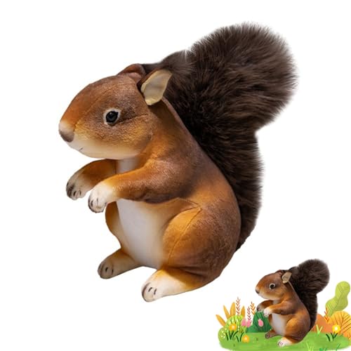 AQCQDQ Simulation Eichhörnchen Plüschtier, Eichhörnchen Kuscheltier Spielzeug Puppen, Kawaii Eichhörnchen Plushie Stofftier Geschenke Für Kinder, Niedliche Kinderzimmer Dekoration (30 cm) von AQCQDQ