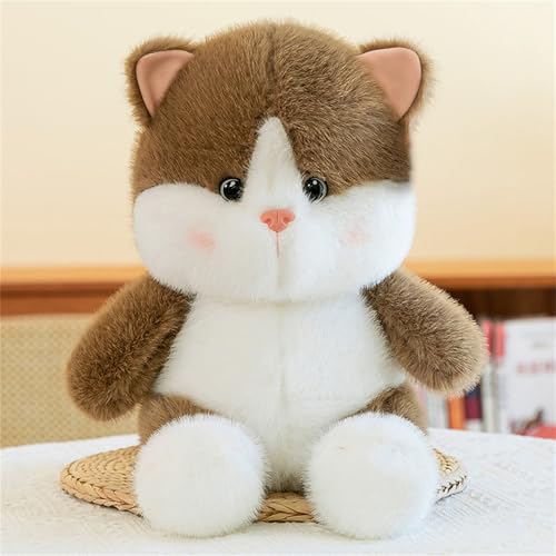 AQCQDQ Simulation Katze Plüschtier, Plüsch-Katze Kuscheltier, Nette Katze Puppe Flauschigen, Niedliche Katzenpuppe Plüschtier, Geschenkideen für Kinder (28 cm,Braun) von AQCQDQ