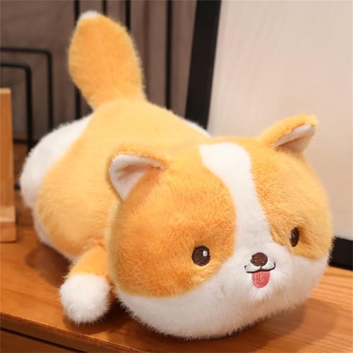 AQCQDQ Simulation Kurzhaar, Katze Plüschtier, Stofftier Katze Lebensecht Stehend, Cartoon Tier Kleine Panda Puppe, Geschenk für Freunde und Kinder (26 cm,Corgi) von AQCQDQ