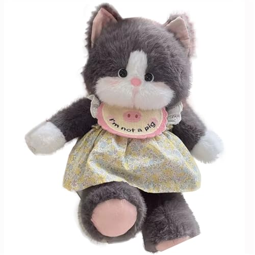 AQCQDQ Simulation Kurzhaar Katze Plüsch Spielzeug Puppe, Plüsch-Katze, Katze Kuscheltier Püppchen, Spielzeug Haustier Geburtstagsgeschenk für Kinder (66 cm,Grau) von AQCQDQ