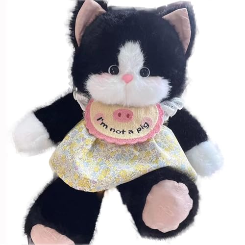 AQCQDQ Simulation Kurzhaar Katze Plüsch Spielzeug Puppe, Plüsch-Katze, Katze Kuscheltier Püppchen, Spielzeug Haustier Geburtstagsgeschenk für Kinder (66 cm,Schwarz) von AQCQDQ