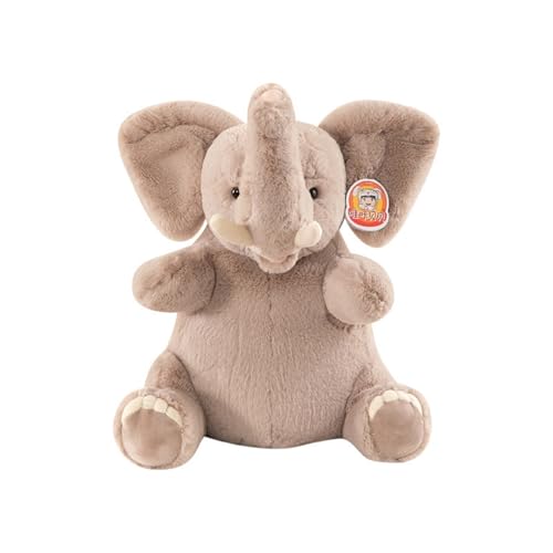 AQCQDQ Simulierter Elefant Plüschtier, Elefant Kuscheltier, Groß Elefant Plüschtier Stofftier, Weiche und kuschelige Elefant Plüsch Stofftiere für Kinder, Baby, Mädchen und Jungen (45cm,Khaki) von AQCQDQ