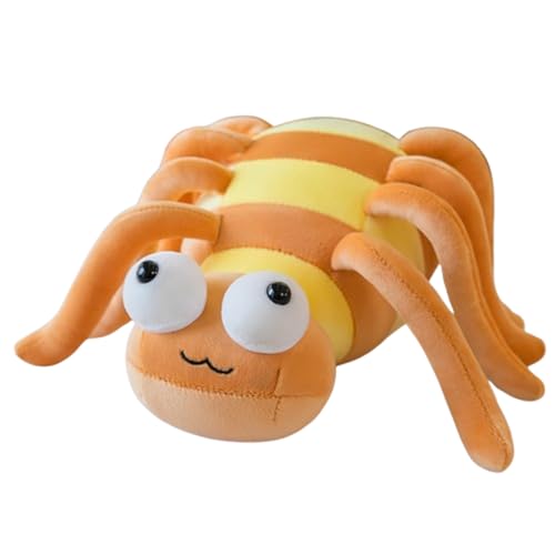 AQCQDQ Spinne Kuscheltier, Lustig Spinne Wurfkissen, Kreative Plüsch Kuscheltier, Plüsch Spinne, Plüschtier für Erwachsene Und Kinder Halloween (30 cm,Gelb) von AQCQDQ