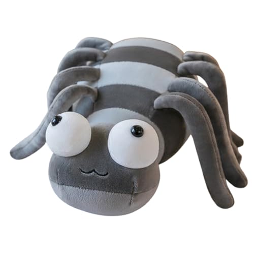 AQCQDQ Spinne Kuscheltier, Lustig Spinne Wurfkissen, Kreative Plüsch Kuscheltier, Plüsch Spinne, Plüschtier für Erwachsene Und Kinder Halloween (50 cm,Grau) von AQCQDQ