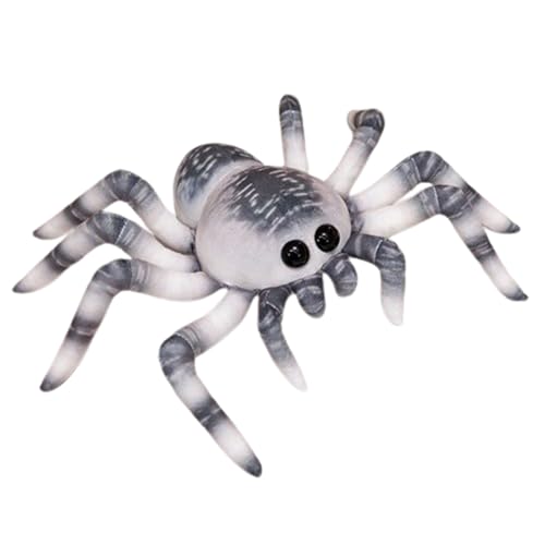 AQCQDQ Spinne Kuscheltier, Simulation Spinne Spielzeug, Halloween-Plüschpuppe, Plüsch Spinne, Geschenk Spinnenpuppe für Kinder (20 cm,Grau) von AQCQDQ