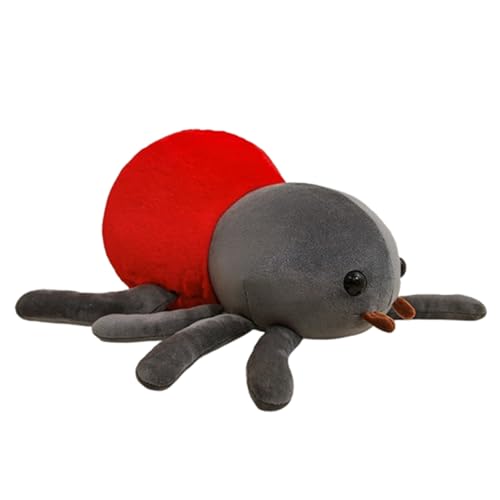 AQCQDQ Spinne Kuscheltier, Simulation Spinne Wurfkissen, Spinne Plüschtier Puppe, Halloween Plüschspinnen, Geschenk für Kinder und Erwachsene (30 cm,Grau) von AQCQDQ