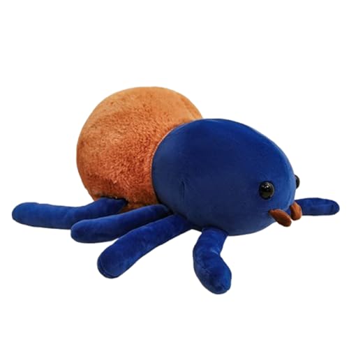 AQCQDQ Spinne Kuscheltier, Simulation Spinne Wurfkissen, Spinne Plüschtier Puppe, Halloween Plüschspinnen, Geschenk für Kinder und Erwachsene (40 cm,Blau) von AQCQDQ