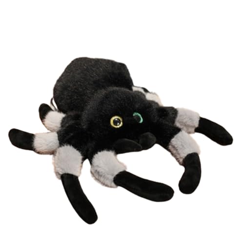 AQCQDQ Spinne Stofftier Kuscheltier Plüschtier,Lebensechte Spinne Spielzeug Spielzeugpuppe Plüschtier für Kind,kuscheliges Stofftier,Stofftier Niedlicher Spinnen,Plüschtier für Kind (28x28cm,Grau) von AQCQDQ