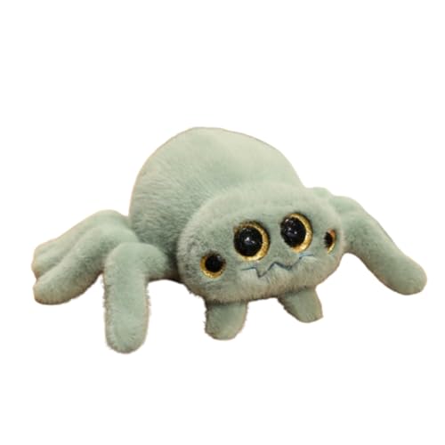 AQCQDQ Spinne Stofftier Kuscheltier Plüschtier,Lebensechte Spinne Spielzeug Spielzeugpuppe Plüschtier für Kind,kuscheliges Stofftier,Stofftier Niedlicher Spinnen,Plüschtier für Kind (16x25cm,Grün) von AQCQDQ