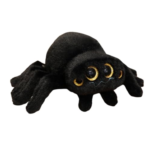 AQCQDQ Spinne Stofftier Kuscheltier Plüschtier,Lebensechte Spinne Spielzeug Spielzeugpuppe Plüschtier für Kind,kuscheliges Stofftier,Stofftier Niedlicher Spinnen,Plüschtier für Kind (16x25cm,schwarz) von AQCQDQ