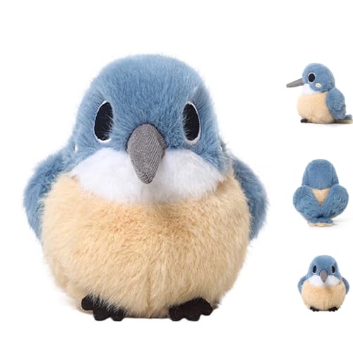AQCQDQ Stofftier Eisvogel, Weiches Plüschtier, Ideal zum Kuscheln und Spielen, Die niedlichen Vogelpuppen sind die ideale Wahl als Geschenk (11 cm) (11 cm,Eisvogel) von AQCQDQ