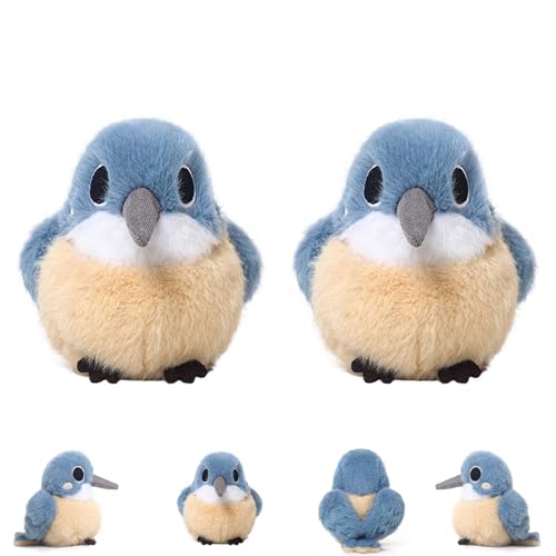 AQCQDQ Stofftier Eisvogel, Weiches Plüschtier, Ideal zum Kuscheln und Spielen, Die niedlichen Vogelpuppen sind die ideale Wahl als Geschenk (11 cm) (11 cm,Eisvogel 2PS) von AQCQDQ