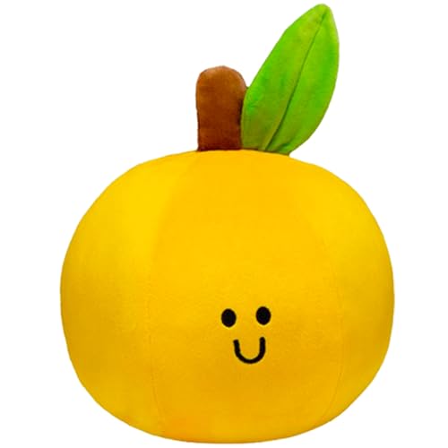 AQCQDQ Stofftier Niedliches Tier Weiche Frucht,Obst Freche Früchtchen Squishy Plüschkissen Stoff Plüschkissen Spielzeug Junge Und Mädchen (Small,Orange) von AQCQDQ