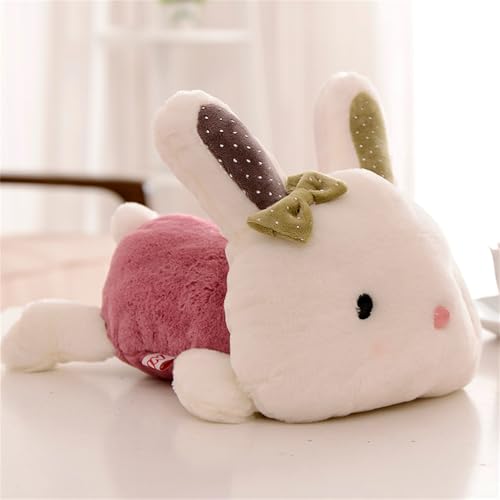 AQCQDQ Stofftier Plüsch Hasen, Soft Cuddly Friends, Niedliches Kaninchen, Plüsch Hase Stofftier Kuscheltiere Schlappohren, Kuscheltier für Mädchen und Jungen (20 cm,Rot) von AQCQDQ