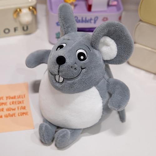 AQCQDQ Süße Plüschtiere Maus, Hamster Kuscheltier, Plüschtier Meerschweinchen, Realistische Hamster Stofftiere Niedlich Maus Puppe Spielzeug Geschenk für Kinder (16cm,Grau) von AQCQDQ