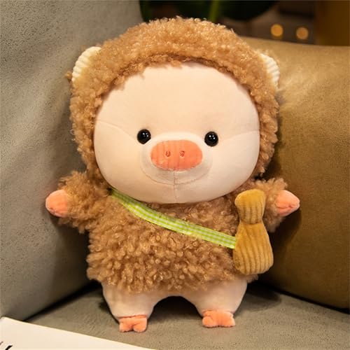 AQCQDQ Süßes Cartoon Schwein Rosa Plüsch Spielzeug, Schwein Verwandlung Kuscheltier, Niedliche Plüschtiere Ferkel Puppe Super Weiche Spielzeug Kissen Zum Kuscheln Und Schlafen (38 cm,Bär) von AQCQDQ