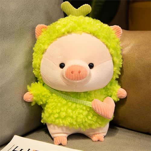 AQCQDQ Süßes Cartoon Schwein Rosa Plüsch Spielzeug, Schwein Verwandlung Kuscheltier, Niedliche Plüschtiere Ferkel Puppe Super Weiche Spielzeug Kissen Zum Kuscheln Und Schlafen (38 cm,Gras) von AQCQDQ