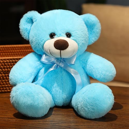 AQCQDQ Teddybär Plüschtier,Teddy Bär Klein Braunbär Süße Stofftier Spielzeug,weich groß teddybär XXL, für Kinder Mädchen Freundin (35 cm,Blue) von AQCQDQ