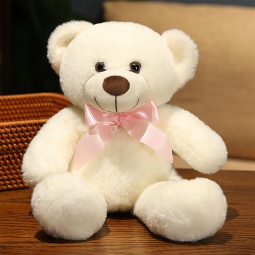 AQCQDQ Teddybär Plüschtier,Teddy Bär Klein Braunbär Süße Stofftier Spielzeug,weich groß teddybär XXL, für Kinder Mädchen Freundin (35 cm,White) von AQCQDQ