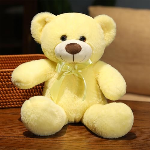 AQCQDQ Teddybär Plüschtier,Teddy Bär Klein Braunbär Süße Stofftier Spielzeug,weich groß teddybär XXL, für Kinder Mädchen Freundin (35 cm,Yellow) von AQCQDQ
