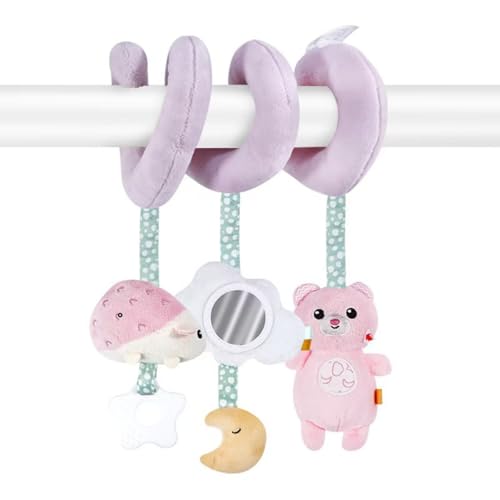 AQCQDQ Tier Baby Activity Spirale Kette, Baby Spielzeug Anhänger Spirale mit Plüschtieren Cute Bunny Bear für Kinderwagen Pram Pushchairs,für Neugeborene Jungen Mädchen (1) von AQCQDQ