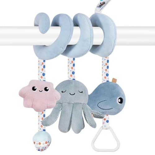AQCQDQ Tier Baby Activity Spirale Kette, Baby Spielzeug Anhänger Spirale mit Plüschtieren Cute Bunny Bear für Kinderwagen Pram Pushchairs,für Neugeborene Jungen Mädchen (2) von AQCQDQ
