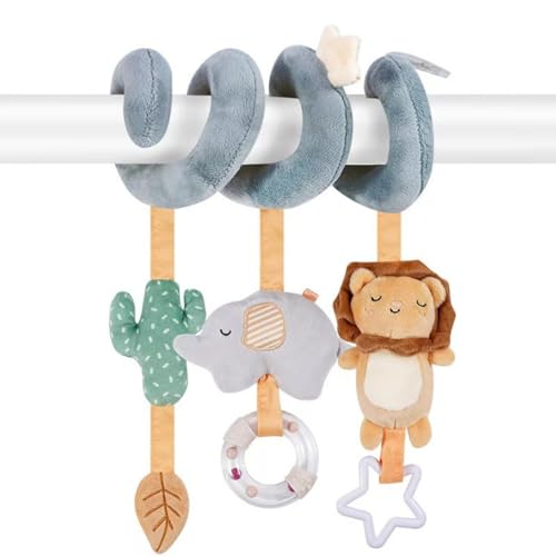 AQCQDQ Tier Baby Activity Spirale Kette, Baby Spielzeug Anhänger Spirale mit Plüschtieren Cute Bunny Bear für Kinderwagen Pram Pushchairs,für Neugeborene Jungen Mädchen (3) von AQCQDQ